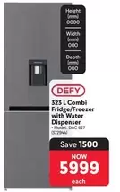 Defy - Combi Fridge/Freezer with Water Dispenser