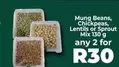Mung Beans, Chickpeas, Lentils or Sprout Mix