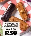 Gourmet - Caramel, Bar One or Biscoff Filled Eclairs
