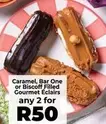 Gourmet - Caramel, Bar One or Bicoff Filled Eclairs