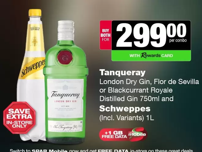 Schweppes - London Dry Gin, Flor de Sevilla or Blackcurrant Royale Distilled Gin and Variants