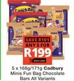 Cadbury - Minis Fun Bag Chocolate Bars All Variants