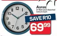9" Wall Clock Assorted