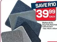 Anymats Assorted Colours Each