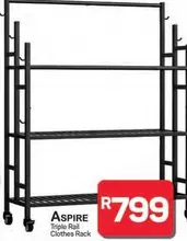 Triple Rail Clothes Rack