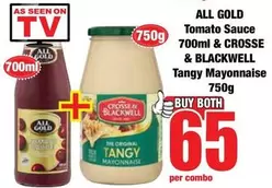 All Gold - Tomato Sauce 700ml & Tangy Mayonnaise 750g