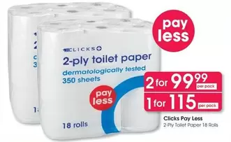 clicks - 2-ply toilet paper
