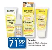 Garnier - Even & Matte Facial Skincare Products