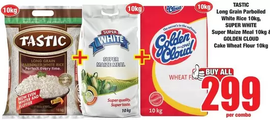 Tastic - Long Grain Parboiled White Rice, Super Maize Meal & Cake Wheat Flour