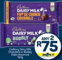 Cadbury - Dairy Milk Chocolate or Bubbly Slabs Assorted