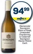 Diemersdal - Sauvignon Blanc or Rosé, Unwooded Chardonnay or Cabernet Sauvignon Merlot