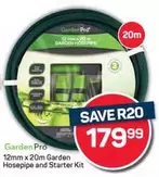 12mm x 20m Garden Hosepipe and Starter Kit