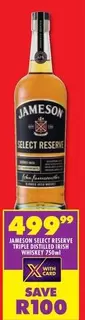 Jameson - SELECT RESERVE TRIPLE DISTILLED IRISH WHISKEY 750ml