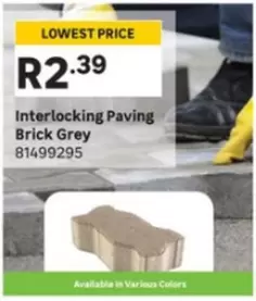 Interlocking Paving Brick Grey 81499295
