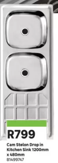 Stelon Drop in Kitchen Sink 1200mm x 480mm