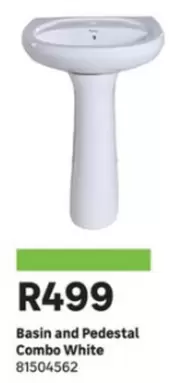 Basin and Pedestal Combo White