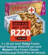 Mama's - Beef Sausage Rolls, Cheese lers/Sausage Rolls/Pies All Variants
