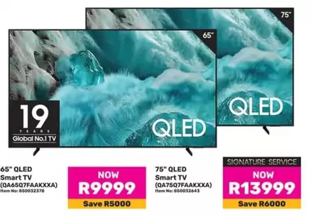 65" QLED Smart TV (QA65Q7FAAKXXA) or 75" QLED Smart TV (QA75Q7FAAKXXA)