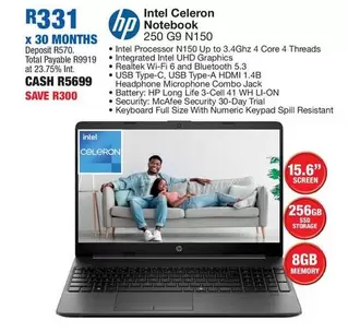 HP - Celeron Notebook 250 G9 N150
