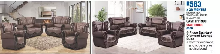 Total - 4-Piece Spartan/ Diamond Lounge Suite
