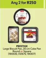 Prestige - Large Biscuit Pan, 20 cm Cake Pan Round or Square