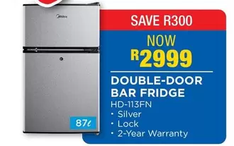 DOUBLE-DOOR BAR FRIDGE