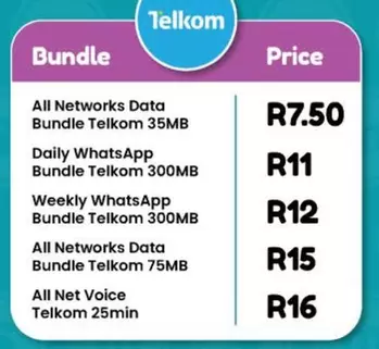 Daily - All Networks Data Bundle,  WhatsApp Bundle, Weekly WhatsApp Bundle, All Net Voice