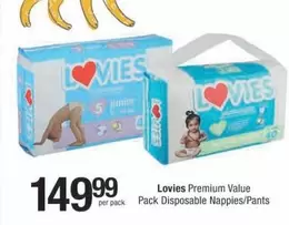 Lovies - Premium Value Pack Disposable Nappies/Pants