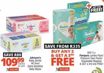 Johnson's - Baby Gentle All Over/ Extra Sensitive Baby Wipes