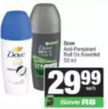 Dove - Anti-Perspirant Roll On Assorted