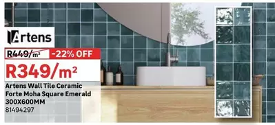 Artens - Wall Tile Ceramic Forte Moha Square Emerald 300X600MM