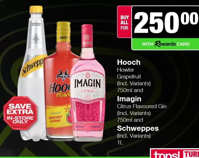 Schweppes - Hooch, Howler Grapefruit and Imagin Citrus Flavoured Gin and