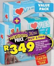 Lovies - PREMIUM VALUE PACK DISPOSABLE NAPPIES/ PULL-UP PANTS
