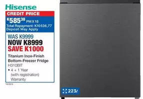 Hisense - Bottom-Freezer Fridge H310BIT