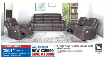 Total - Nova Recliner Lounge Suite with Console