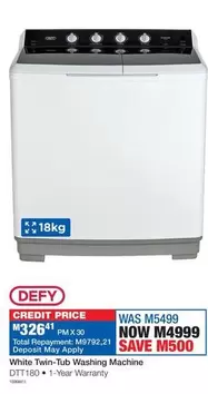 Defy - Twin-Tub Washing Machine