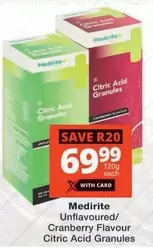 Unflavoured/ Cranberry Flavour Citric Acid Granules