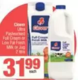 Clover - Full Cream or Low Fat Fresh Milk or Jug