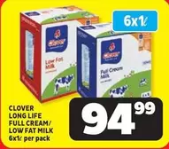Clover - LONG LIFE FULL CREAM/ LOW FAT MILK