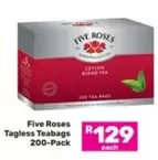 FIVE ROSES - Tagless Teabags
