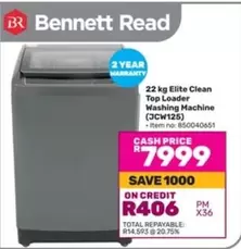 Elite -  Clean Top Loader Washing Machine (JCW125)