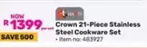 Crown - 21-Piece Stainless Steel Cookware Set
