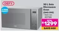 Defy - Solo Microwave Oven (DMO 390)
