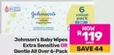 Johnson's - Baby Wipes Extra Sensitive OR Gentle All Over