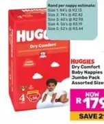 Huggies - Dry Comfort Baby Nappies Jumbo Pack