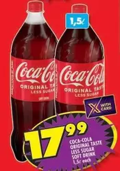 Coca cola - ORIGINAL TASTE LESS SUGAR SOFT DRINK