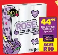 Dinu - 2-PLY MINI TOILET ROLLS