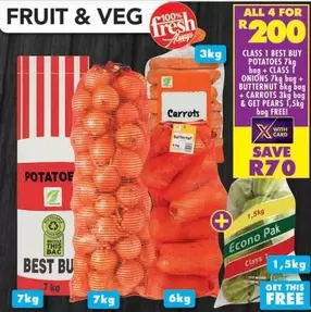 Econo - Potatoes, Onions, Butternut, Carrots, Pears