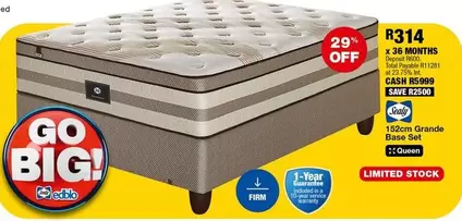 Sealy - 152cm Grande Base Set