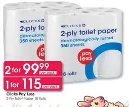 clicks - 2-Ply Toilet Paper 18 Rolls